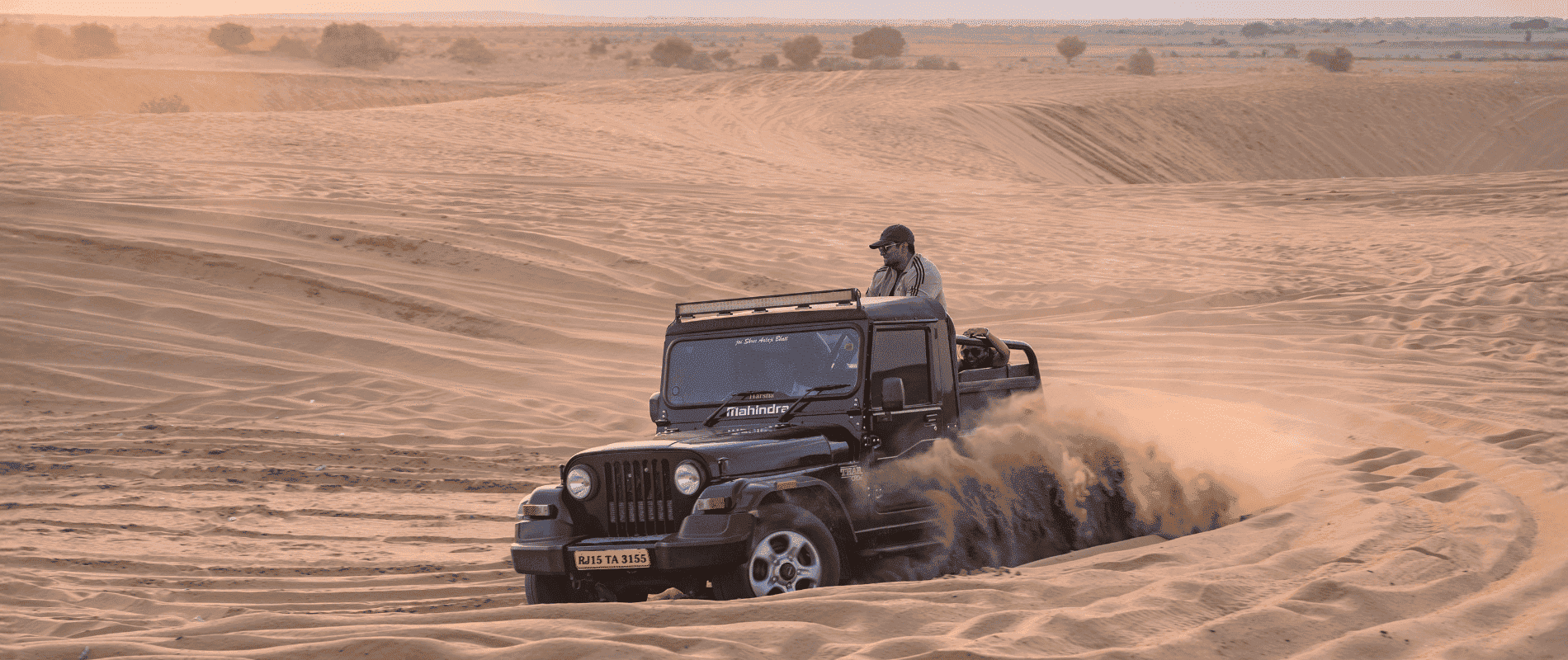 Jeep performing dune bashing